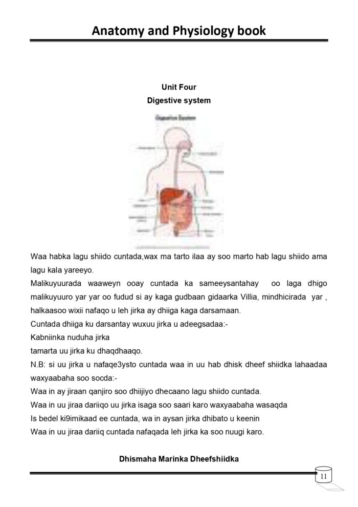 Anatomy and Physiology book Af Somali page 0012