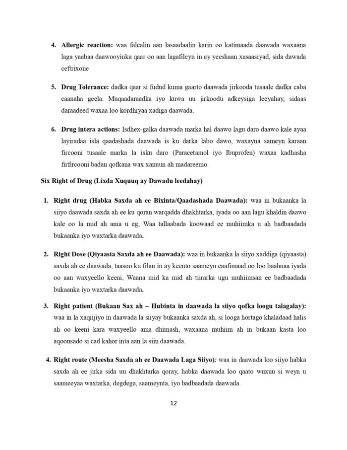 Pharmacology Book Af Somali Barashada Dawada page 0013