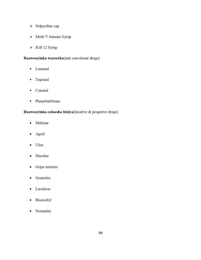 Pharmacology Book Af Somali Barashada Dawada page 0100