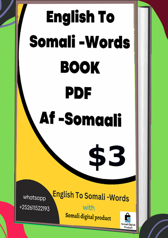 English to Somali Words Book pdf Af Somali - Somali Digital Product